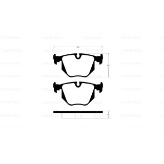 Tarox Bremsbeläge Hinterachse passend für BMW 3er (E46), 5er (E34), 7er (E38), 7er (E65/E66), 8er (E31), M5 (E39), X3 (E83), Z4 (E85/E86) & Land Rover Range Rover Mk3