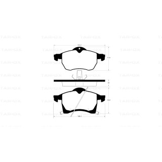 Tarox Bremsbeläge Vorderachse passend für Opel Astra G, Opel Zafira & Vauxhall Astra Mk4, Vauxhall Zafira