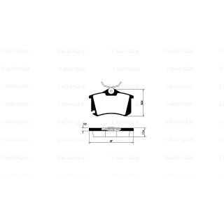 Tarox Bremsbeläge Hinterachse passend für Audi A1 (8X1), Audi A3 (8P), Audi A4 (B7), Seat Ibiza, Skoda Fabia, VW Golf Mk5/6, VW Polo Mk5, VW T-Cross