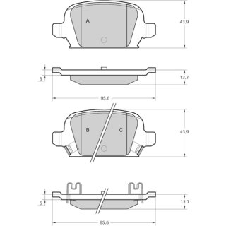Tarox Bremsbeläge Hinterachse passend für Opel Tigra Twin Top