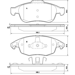 Tarox Bremsbeläge Vorderachse passend für Citroen Berlingo & Citroen C4 Picasso/Grand Picasso