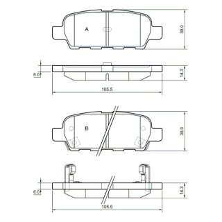 Tarox Bremsbeläge Hinterachse passend für Nissan Juke, Nissan Qashqai, Nissan X-Trail II & Renault Koleos Mk1