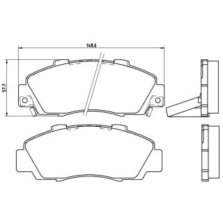Tarox Bremsbeläge Vorderachse passend für Acura NSX, Honda Accord, Honda NSX