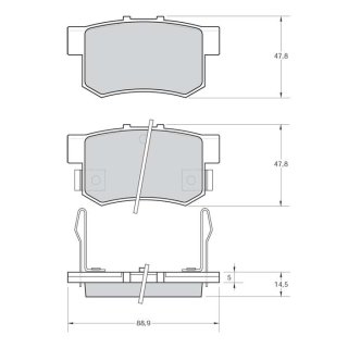 Tarox Bremsbeläge Hinterachse passend für Fiat Sedici & Honda Accord, Civic, CR-V, FR-V, Itegra, Jazz, Legend, Prelude, S2000, Shuttle & Mitsubishi Colt, Rover Group 600, Suzuki Swift