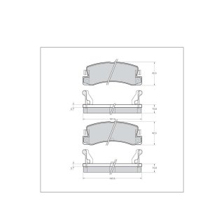 Tarox Bremsbeläge Hinterachse passend für Toyota Camry, Toyota Carina, Toyota Celica, Toyota Corolla