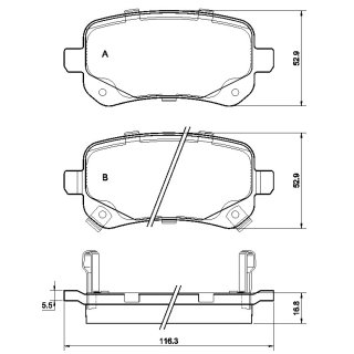 Tarox Bremsbeläge Hinterachse passend für Chrysler Grand Voyager V & Fiat Freemont (JC)