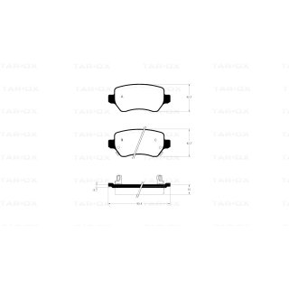 Tarox Bremsbeläge Hinterachse 112 Strada passend für Fiat Croma & Opel Astra G/H, Corsa C, Meriva, Zafira & Vauxhall Astra Mk4/Mk5, Astra/Astramax Vans, Corsa Mk2, Meriva, Zafira