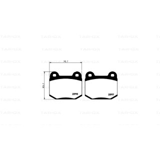 Tarox Bremsbeläge Vorderachse 114 Corsa passend für Alfa Romeo 75, Alfa Romeo 90, Alfa Romeo Alfetta, Alfa Romeo Giulietta & Alfa Romeo GTV