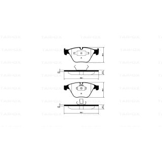 Tarox Bremsbeläge Vorderachse 114 Corsa passend für BMW 1er Coupe (E82), BMW 3er (E90/E92), BMW 5er (E60/E61), BMW 6er (E63/E64), BMW 7er (E65/E66), BMW M3 (E90/E92), BMW Z4 (E89)