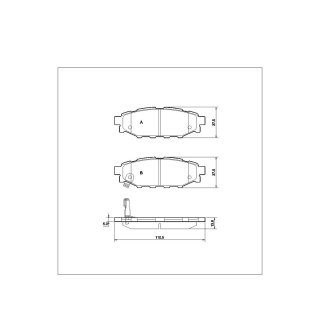 Tarox Bremsbeläge Hinterachse 114 Corsa passend für Subaru Forester, Subaru Impreza, Subaru Legacy, Subaru Outback