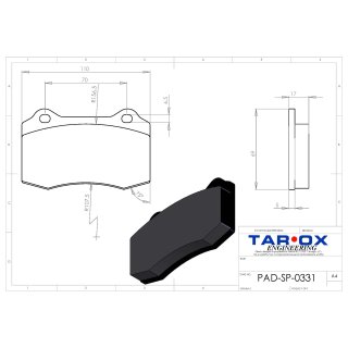 Tarox Bremsbeläge Vorderachse 122 passend für Alfa Romeo 147, 156, GTV, Spider &b Fiat Coupe (175) & Ford Focus MK1 &  Lancia Delta, Kappa & Maserati Gran Turismo & Peugeot 406, 607
