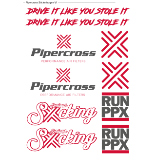 Pipercross Stickerbogen V1 - 5 Aufkleber